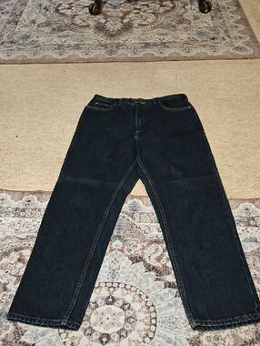 Lands' End Dark Blue Straight-Leg Jeans